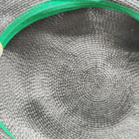 Vintage Straw Hat • by Sandra New York • Black w/ White • 50s/60s - Picture 8 of 8